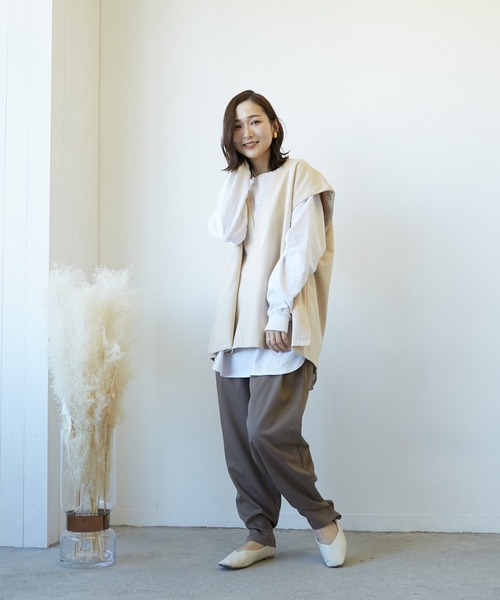 Wefst（ウェスト）の「【Wefst】T/R/puツイル2wayパンツ（その他パンツ・レディース・ブラック/ベージュ系その他/カーキ/グレイッシュベージュ・FREE）」の18枚目の写真