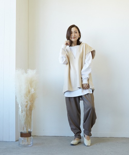 Wefst（ウェスト）の「【Wefst】T/R/puツイル2wayパンツ（その他パンツ・レディース・ブラック/ベージュ系その他/カーキ/グレイッシュベージュ・FREE）」の20枚目の写真