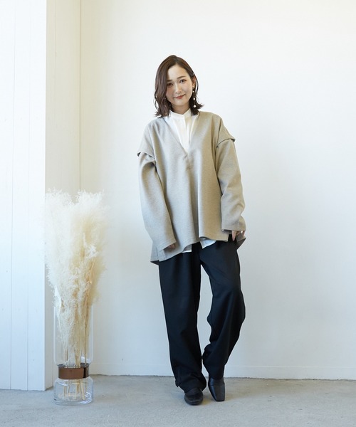 Wefst（ウェスト）の「【Wefst】T/R/puツイル2wayパンツ（その他パンツ・レディース・ブラック/ベージュ系その他/カーキ/グレイッシュベージュ・FREE）」の21枚目の写真