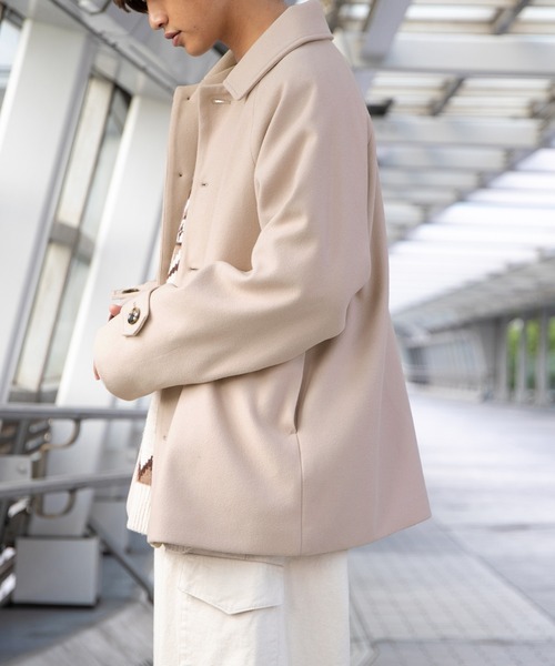 PairPair（ペアペア）の「ステンカラーショートコート(ユニセックス)（ステンカラーコート・レディース・モカ/ライトベージュ・MEDIUM/LARGE）」の5枚目の写真