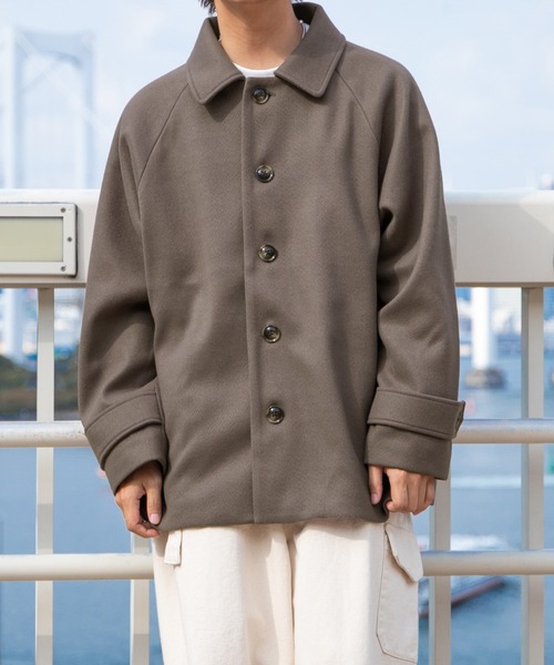 PairPair（ペアペア）の「ステンカラーショートコート(ユニセックス)（ステンカラーコート・レディース・モカ/ライトベージュ・MEDIUM/LARGE）」の20枚目の写真