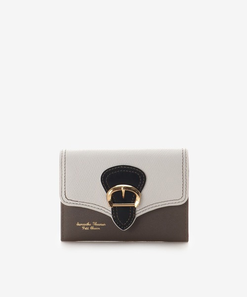 Samantha Thavasa Petit Choice（サマンサタバサ　プチチョイス）の「フロントバックルバイカラー マルチカードケース（名刺入れ・レディース・ピンク/ダークブルー/ワインレッド/ブラウン・FREE）」の2枚目の写真