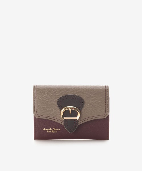 Samantha Thavasa Petit Choice（サマンサタバサ　プチチョイス）の「フロントバックルバイカラー マルチカードケース（名刺入れ・レディース・ピンク/ダークブルー/ワインレッド/ブラウン・FREE）」の4枚目の写真