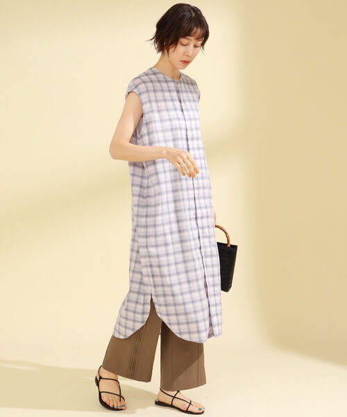 Ray BEAMS(レイビームス)の「GYMPHLEX / ノースリーブ シャツ ドレス(シャツワンピース・レディース・ブルー系その他/ピンク系その他・14)」の3枚目の写真