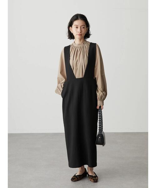 AMERICAN HOLIC（アメリカンホリック）の「ハイネックAラインチュニック（シャツ/ブラウス・レディース・ベージュ/オフホワイト・FREE）」の6枚目の写真