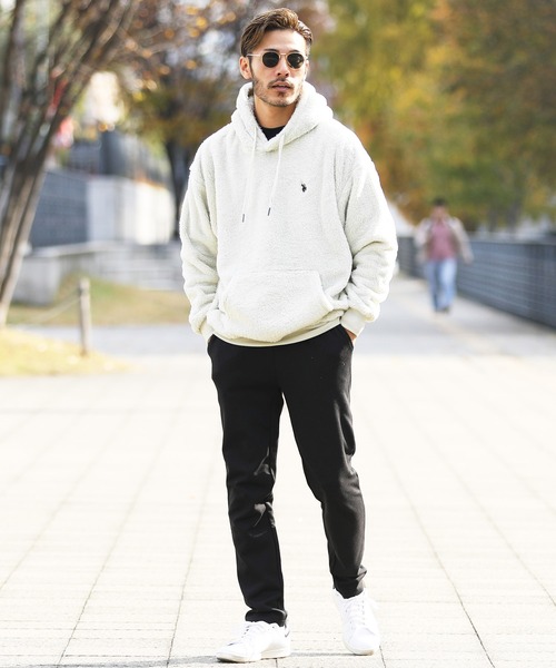 U.S. POLO ASSN.(ユーエスポロアッスン)の「US.POLO ASSN./ユーエスポロアッスン ブランド別注 ボア プルオーバー フーディーパーカー(パーカー・メンズ・ホワイト×ブラック/ブラック×ホワイト/グレー系その他/ブルー系その他・MEDIUM/LARGE)」の11枚目の写真
