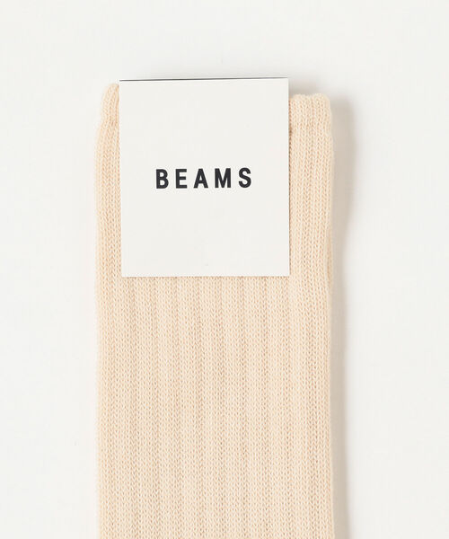 BEAMS（ビームス）の「BEAMS / リブ編み ルーズソックス（ソックス/靴下・メンズ・ブラック/ホワイト/ベージュ・ONE SIZE）」の4枚目の写真