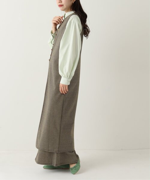 RAY CASSIN（レイカズン）の「レトロチェックJQノースリワンピース（ワンピース・レディース・グレー/イエロー/グリーン・FREE）」の9枚目の写真