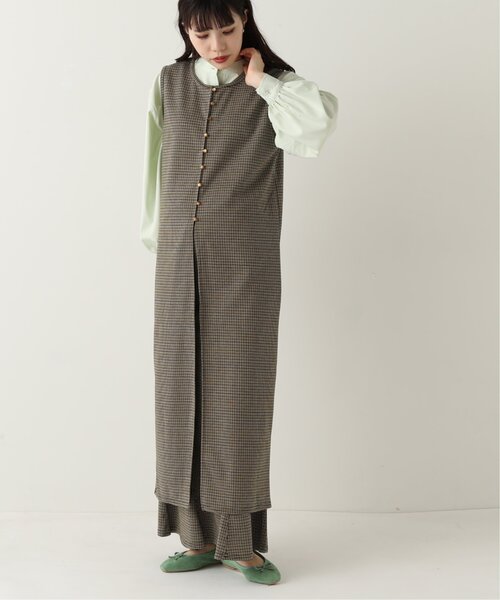 RAY CASSIN（レイカズン）の「レトロチェックJQノースリワンピース（ワンピース・レディース・グレー/イエロー/グリーン・FREE）」の7枚目の写真