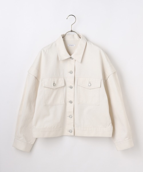 Honeys(ハニーズ)の「ゆるGジャン(デニムジャケット・レディース・ブルー系その他/ブラック/ライトインディゴブルー/アイボリー・L/M/S)」の8枚目の写真