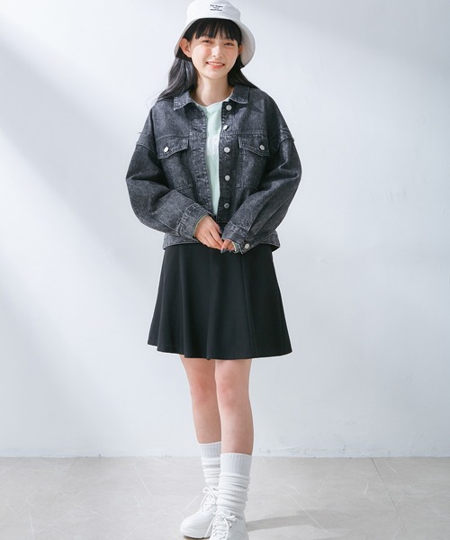 Honeys(ハニーズ)の「ゆるGジャン(デニムジャケット・レディース・ブルー系その他/ブラック/ライトインディゴブルー/アイボリー・L/M/S)」の10枚目の写真