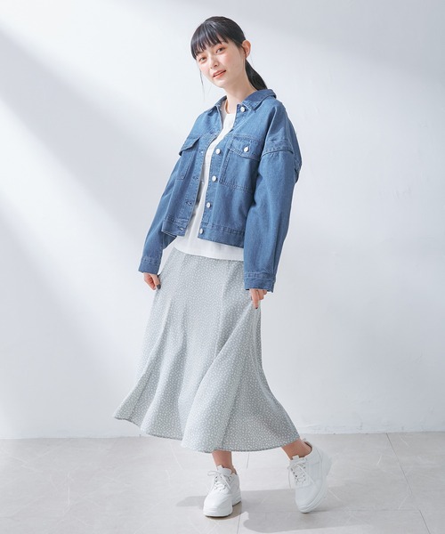 Honeys(ハニーズ)の「ゆるGジャン(デニムジャケット・レディース・ブルー系その他/ブラック/ライトインディゴブルー/アイボリー・L/M/S)」の17枚目の写真