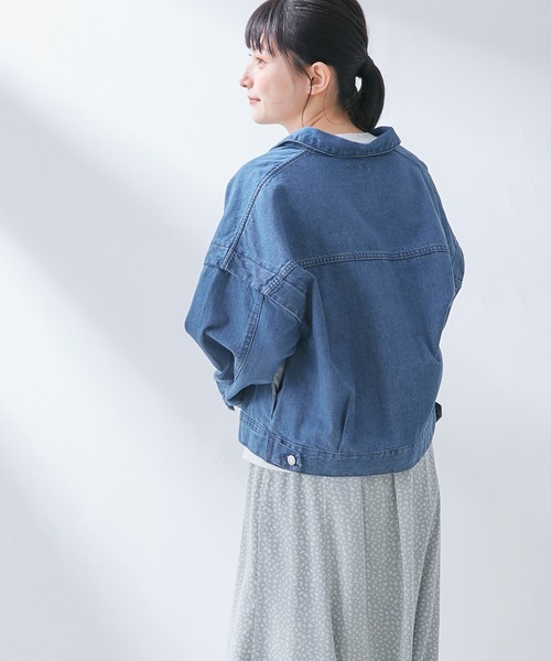 Honeys(ハニーズ)の「ゆるGジャン(デニムジャケット・レディース・ブルー系その他/ブラック/ライトインディゴブルー/アイボリー・L/M/S)」の20枚目の写真