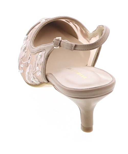 JELLY BEANS（ジェリービーンズ）の「フラワービーズ刺繍バックストラップパンプス(204-52765)JELLY BEANS(ジェリービーンズ)（パンプス・レディース・グリーン/アイボリー/ピンクベージュ・S/M/L）」の5枚目の写真