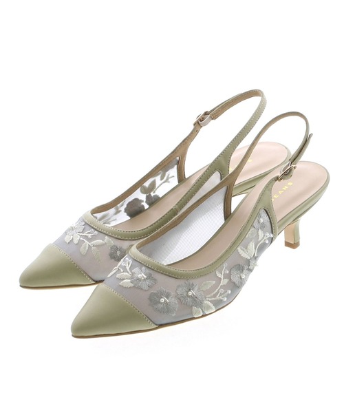 JELLY BEANS（ジェリービーンズ）の「フラワービーズ刺繍バックストラップパンプス(204-52765)JELLY BEANS(ジェリービーンズ)（パンプス・レディース・グリーン/アイボリー/ピンクベージュ・S/M/L）」の20枚目の写真