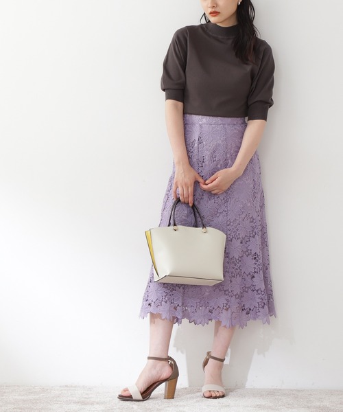 N.（N. Natural Beauty Basic）（エヌエヌナチュラルビューティーベーシック）の「【S Size Line】◆ケミカルレースマーメイドスカート（スカート・レディース・オフホワイト/モカ/ネイビー/グレイッシュブルー/イエロー/ベージュ/パープル・SMALL/MEDIUM）」の6枚目の写真