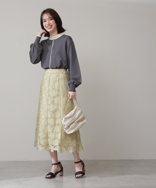 N.（N. Natural Beauty Basic）（エヌエヌナチュラルビューティーベーシック）の「【S Size Line】◆ケミカルレースマーメイドスカート（スカート・レディース・オフホワイト/モカ/ネイビー/グレイッシュブルー/イエロー/ベージュ/パープル・SMALL/MEDIUM）」の18枚目の写真
