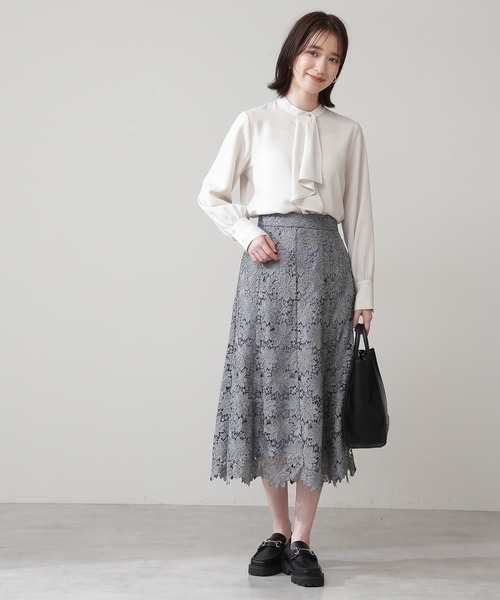 N.（N. Natural Beauty Basic）（エヌエヌナチュラルビューティーベーシック）の「【S Size Line】◆ケミカルレースマーメイドスカート（スカート・レディース・オフホワイト/モカ/ネイビー/グレイッシュブルー/イエロー/ベージュ/パープル・SMALL/MEDIUM）」の9枚目の写真