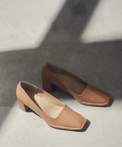 Juze（ジュゼ）の「アウトステッチヒールパンプス（パンプス・レディース・ブラック/オフホワイト/ベージュ・L/M/S）」の3枚目の写真