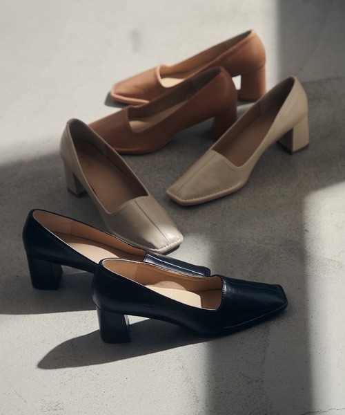 Juze（ジュゼ）の「アウトステッチヒールパンプス（パンプス・レディース・ブラック/オフホワイト/ベージュ・L/M/S）」の6枚目の写真