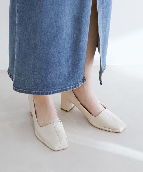 Juze（ジュゼ）の「アウトステッチヒールパンプス（パンプス・レディース・ブラック/オフホワイト/ベージュ・L/M/S）」の15枚目の写真