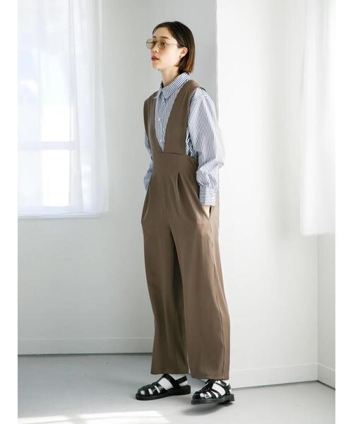 koe（コエ）の「ゆったりサロペット*（サロペット/オーバーオール・レディース・ベージュ/グレー/ブラック・M）」の5枚目の写真