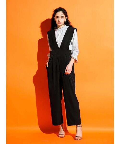 koe（コエ）の「ゆったりサロペット*（サロペット/オーバーオール・レディース・ベージュ/グレー/ブラック・M）」の6枚目の写真