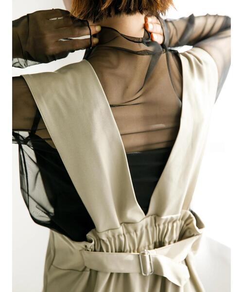 koe（コエ）の「ゆったりサロペット*（サロペット/オーバーオール・レディース・ベージュ/グレー/ブラック・M）」の18枚目の写真