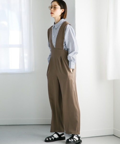 koe（コエ）の「ゆったりサロペット*（サロペット/オーバーオール・レディース・ベージュ/グレー/ブラック・M）」の3枚目の写真