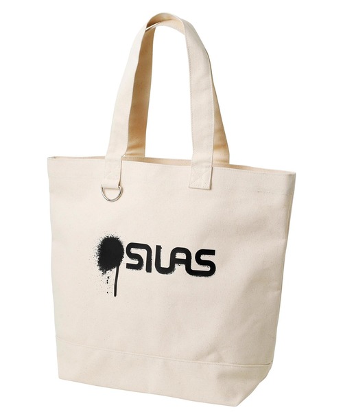 SILAS(サイラス)の「SPRAY LOGO TOTE BAG サイラススプレーロゴトートバッグ(トートバッグ・メンズ・ホワイト/ブラック・ONE SIZE)」の3枚目の写真