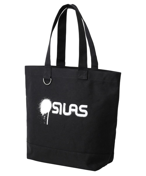 SILAS(サイラス)の「SPRAY LOGO TOTE BAG サイラススプレーロゴトートバッグ(トートバッグ・メンズ・ホワイト/ブラック・ONE SIZE)」の4枚目の写真