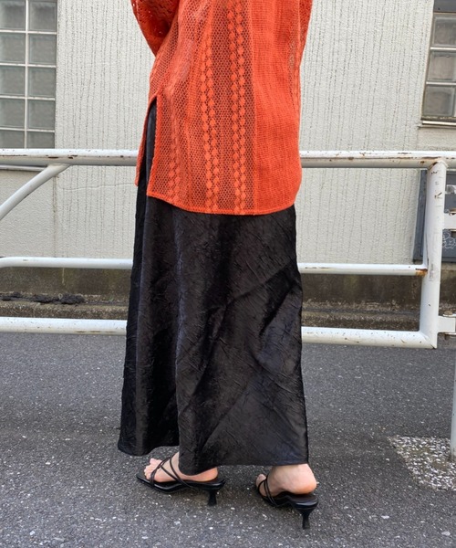 CIAOPANIC(チャオパニック)の「ワッシャーサテンマーメイドスカート(スカート・レディース・ブラック/ベージュ/イエロー・SMALL/MEDIUM)」の8枚目の写真