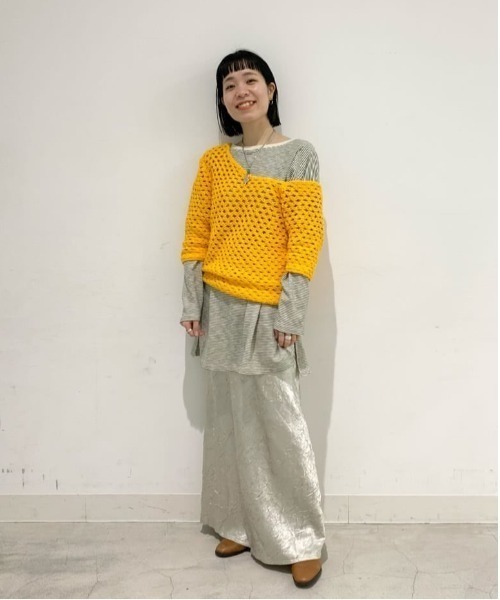 CIAOPANIC(チャオパニック)の「ワッシャーサテンマーメイドスカート(スカート・レディース・ブラック/ベージュ/イエロー・SMALL/MEDIUM)」の5枚目の写真