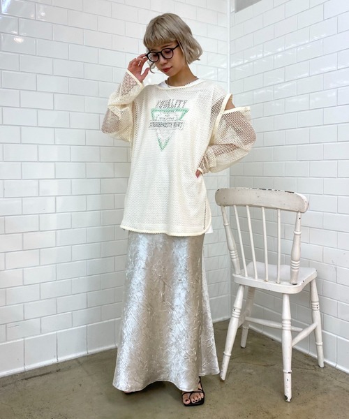 CIAOPANIC(チャオパニック)の「ワッシャーサテンマーメイドスカート(スカート・レディース・ブラック/ベージュ/イエロー・SMALL/MEDIUM)」の18枚目の写真