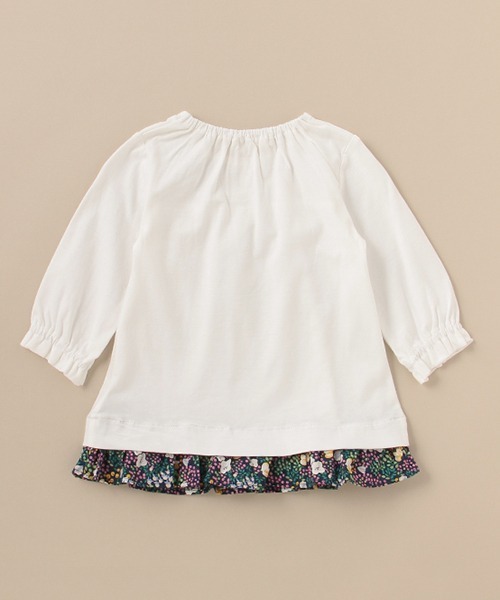 sense of wonder(センスオブワンダー)の「7分袖リボンTシャツ(Tシャツ/カットソー・キッズ・オフホワイト/ピンク・90cm/100cm/130cm/80cm/120cm/110cm)」の4枚目の写真