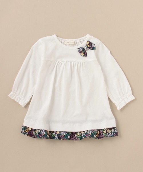 sense of wonder(センスオブワンダー)の「7分袖リボンTシャツ(Tシャツ/カットソー・キッズ・オフホワイト/ピンク・90cm/100cm/130cm/80cm/120cm/110cm)」の10枚目の写真
