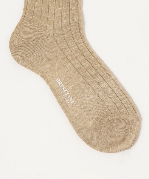 Bresciani（ブレシアニ）の「BRESCIANI / リネン メランジ ソックス（ソックス/靴下・メンズ・ネイビー/ベージュ/チャコールグレー/オレンジ系その他7/ダークブラウン/ブラック・ONE SIZE）」の8枚目の写真