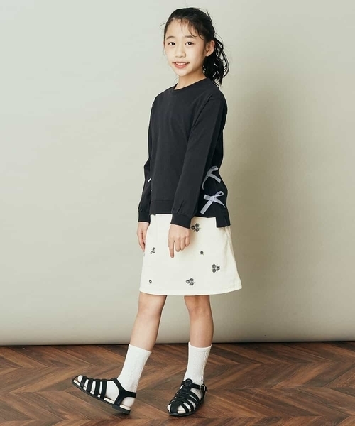 a.v.v（アーヴェヴェ）の「[140-150]【毛玉になりにくい】サイドリボン長袖Tシャツ（Tシャツ/カットソー・キッズ・ライトブルー/ネイビー/ライトパープル・140/150）」の15枚目の写真