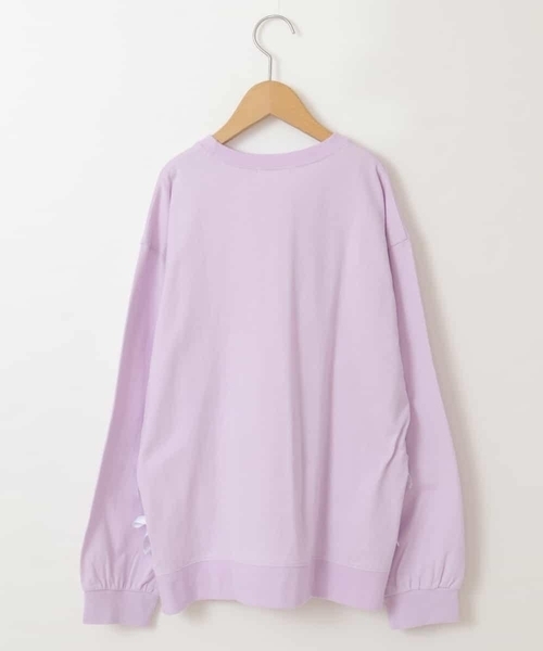 a.v.v（アーヴェヴェ）の「[140-150]【毛玉になりにくい】サイドリボン長袖Tシャツ（Tシャツ/カットソー・キッズ・ライトブルー/ネイビー/ライトパープル・140/150）」の6枚目の写真