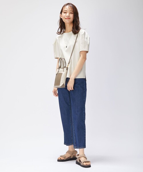 J.PRESS(ジェイプレス)の「【接触冷感・UVケア・消臭】スムースジャージー カットソー(Tシャツ/カットソー・レディース・スモーキーグリーン系/ホワイト系/ネイビー系/ベージュ系・LARGE/MEDIUM)」の9枚目の写真