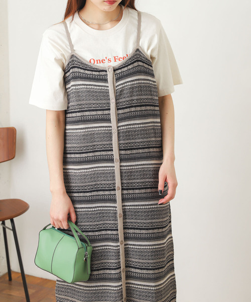 SENSE OF PLACE by URBAN RESEARCH(センスオブプレイスバイアーバンリサーチ)の「ボーダーニットキャミワンピース(ワンピース・レディース・カーキ/ネイビー・ONE)」の6枚目の写真