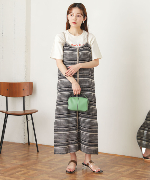 SENSE OF PLACE by URBAN RESEARCH(センスオブプレイスバイアーバンリサーチ)の「ボーダーニットキャミワンピース(ワンピース・レディース・カーキ/ネイビー・ONE)」の8枚目の写真