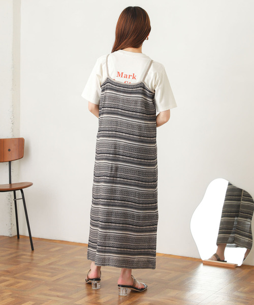 SENSE OF PLACE by URBAN RESEARCH(センスオブプレイスバイアーバンリサーチ)の「ボーダーニットキャミワンピース(ワンピース・レディース・カーキ/ネイビー・ONE)」の10枚目の写真