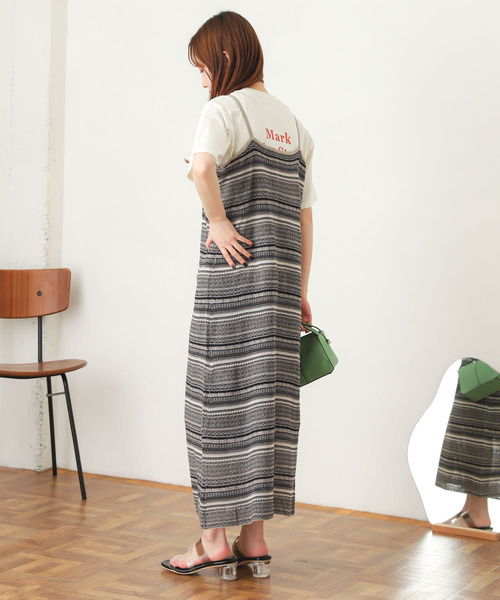 SENSE OF PLACE by URBAN RESEARCH(センスオブプレイスバイアーバンリサーチ)の「ボーダーニットキャミワンピース(ワンピース・レディース・カーキ/ネイビー・ONE)」の11枚目の写真