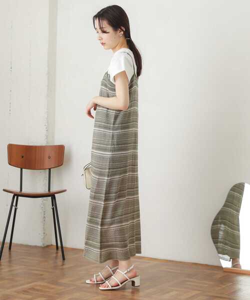 SENSE OF PLACE by URBAN RESEARCH(センスオブプレイスバイアーバンリサーチ)の「ボーダーニットキャミワンピース(ワンピース・レディース・カーキ/ネイビー・ONE)」の14枚目の写真