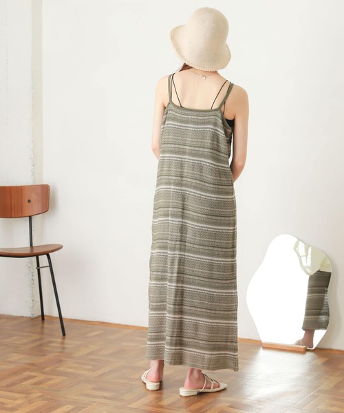 SENSE OF PLACE by URBAN RESEARCH(センスオブプレイスバイアーバンリサーチ)の「ボーダーニットキャミワンピース(ワンピース・レディース・カーキ/ネイビー・ONE)」の18枚目の写真