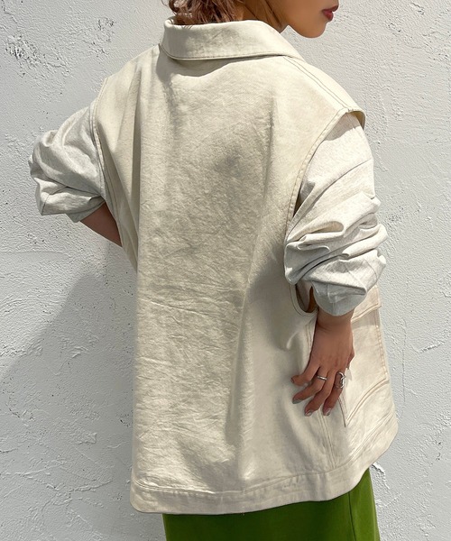 apres jour mignon(アプレジュールミニョン)の「デニムベスト【ZOZOTOWN限定アイテム】(ベスト・レディース・ダークブルー/オフホワイト/ブラック・フリー/X-LARGE)」の7枚目の写真