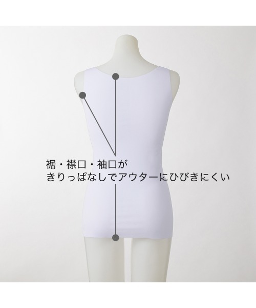 GUNZE（グンゼ）の「KIREILABO/キレイラボ パッド付きラン型インナー 縫い目がなくて低刺激＆ひんやり接触冷感（インナーウェア/肌着・レディース・スモークピンク/ブラック/サックスブルー/ベージュ系その他/ブルーグリーン・LARGE/MEDIUM/X-LARGE）」の10枚目の写真