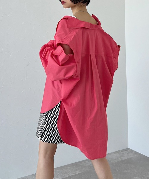 PAGEBOY（ページボーイ）の「CORE / スリーブレイヤードシャツ（シャツ/ブラウス・レディース・オフホワイト/ピンク・FREE）」の10枚目の写真