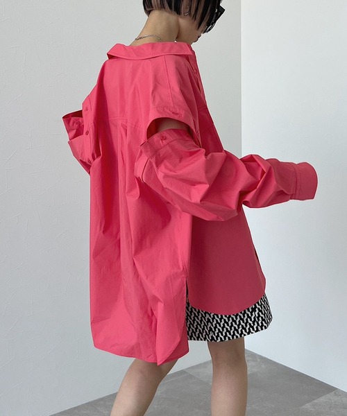 PAGEBOY（ページボーイ）の「CORE / スリーブレイヤードシャツ（シャツ/ブラウス・レディース・オフホワイト/ピンク・FREE）」の11枚目の写真